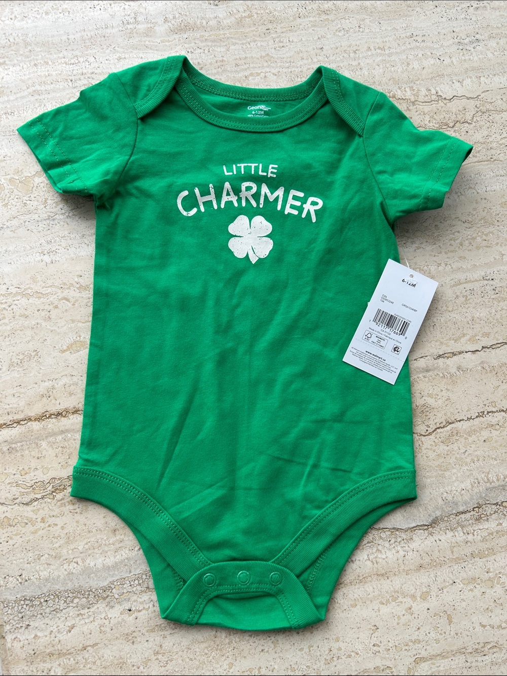 NEW 🆕 Green "Little Charmer" Baby Onesie 6-12 months